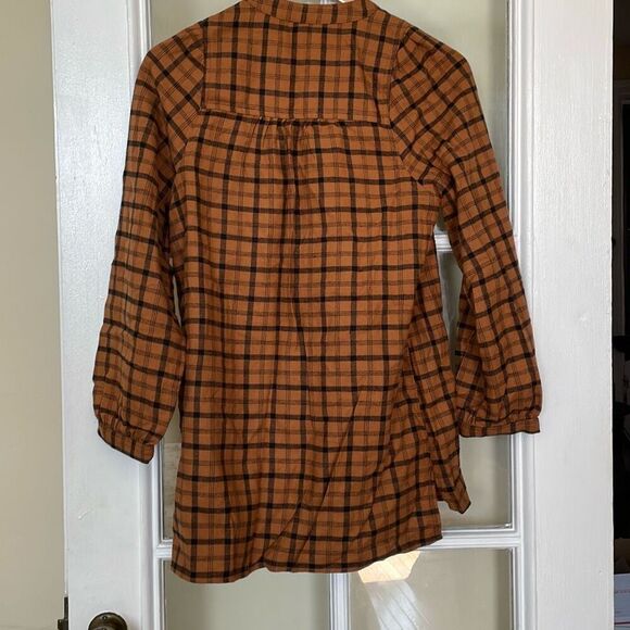 Isabel maternity plaid brown black long sleeve button down shirt size small - Picture 3 of 7